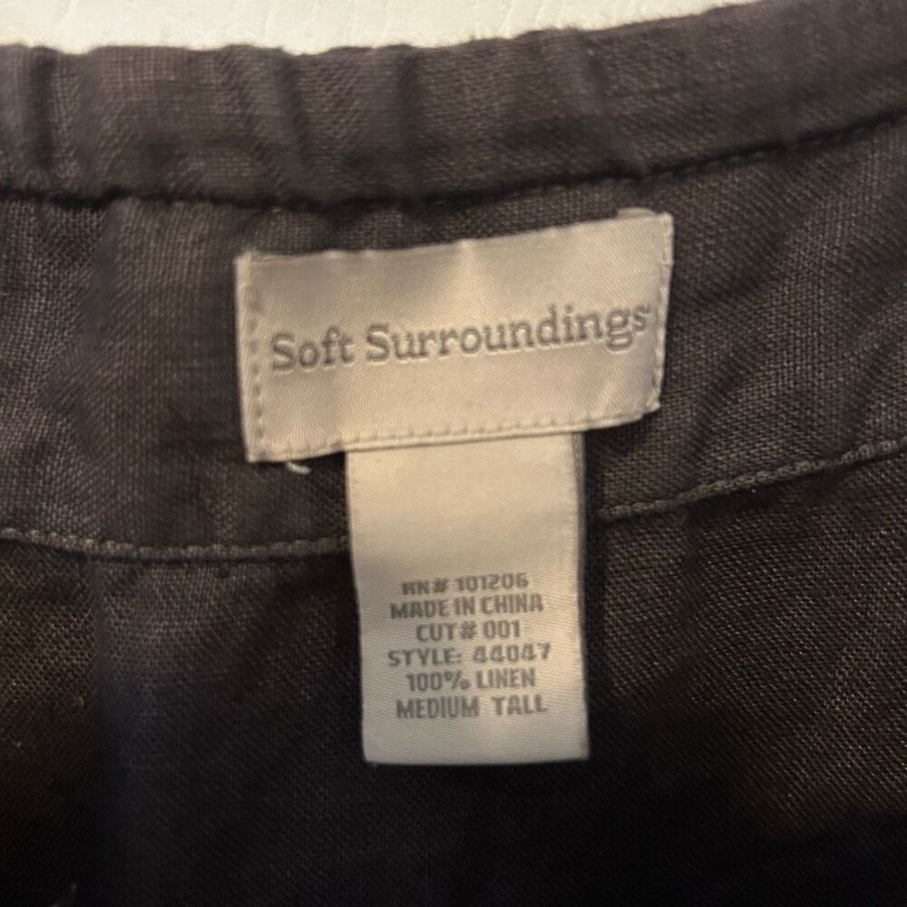 Soft Surroundings 100% Linen Maxi A-Line Skirt Grey brown medium tall boho prair - Picture 9 of 10